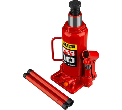 STAYER RED FORCE, 10 т, 230 - 460 мм, бутылочный гидравлический домкрат, Professional (43160-10) купить в Сочи STAYER RED FORCE, 10 т, 230 - 460 мм, бутылочный гидравлический домкрат, Professional (43160-10) купить в Сочи
