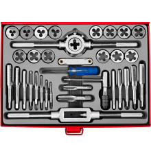 ЗУБР 35 предм., сталь 9ХС, набор метчиков и плашек (28117-H35)