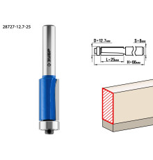 ЗУБР 12.7 x 25 мм, хвостовик 8 мм, фреза кромочная с нижним подшипником, Профессионал (28727-12.7-25)