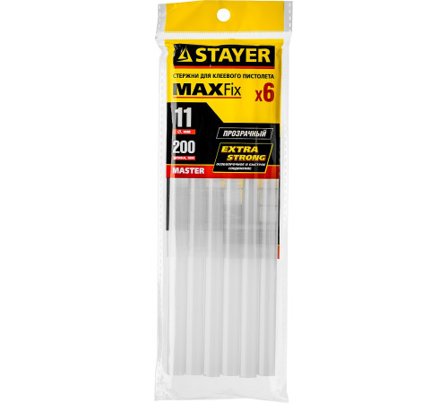 STAYER Universal, 11 х 200 мм, 6 шт, прозрачные, универсальные клеевые стержни, Professional (2-06821-T-S06) купить в Сочи STAYER Universal, 11 х 200 мм, 6 шт, прозрачные, универсальные клеевые стержни, Professional (2-06821-T-S06) купить в Сочи