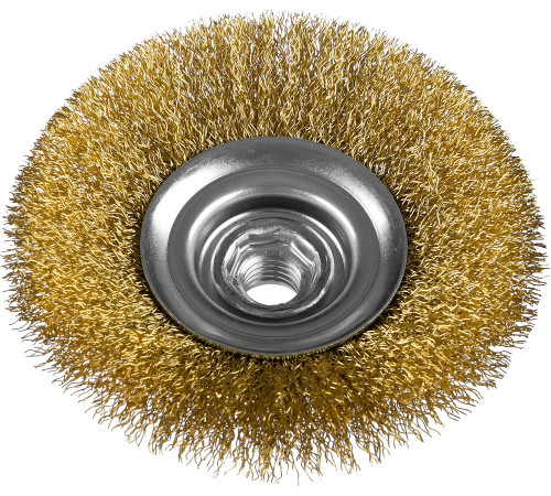 ЗУБР 125 мм, витая стальная латунированная проволока 0.3 мм, коническая щетка-крацовка для УШМ, Профессионал (35267-125) купить  в Сочи