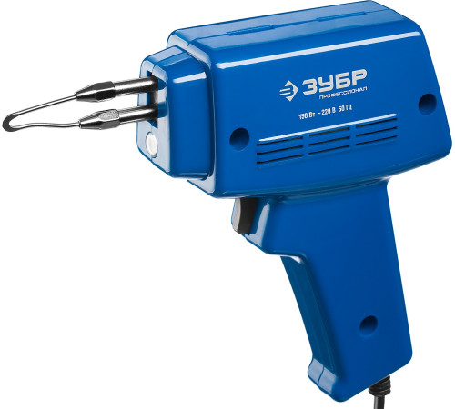 ЗУБР 150 Вт, в наборе: нагрев 6 сек., канифоль, припой, 2 сменных жала, импульсный паяльник, Профессионал (55412-H4) купить  в Сочи
