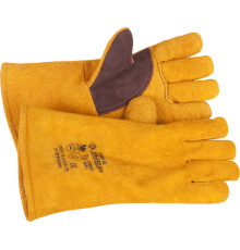 ЗУБР ЭКСПЕРТ утепленные 350 мм, XL (10), спилковые, для сварки и тяжелых механических работ, термостойкие краги, Профессионал (11335-XL)