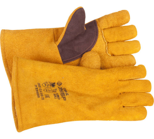 ЗУБР ЭКСПЕРТ утепленные 350 мм, XL (10), спилковые, для сварки и тяжелых механических работ, термостойкие краги, Профессионал (11335-XL) купить  в Сочи