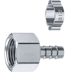 ЗУБР штуцер ″елочка″, 10 мм - 1/2″F, переходник с обжимным хомутом, Профессионал (64923-1/2-10)