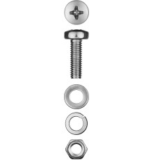 ЗУБР DIN 7985, M4 х 16 мм, цинк, 25 шт, винт с гайкой и шайбами (303476-04-016)