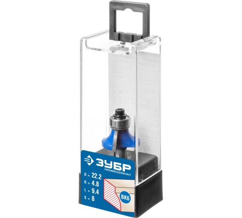 ЗУБР 22.2 x 9.4 мм, радиус 4.8 мм, фреза кромочная калевочная №1, Профессионал (28701-22.2) купить  в Сочи