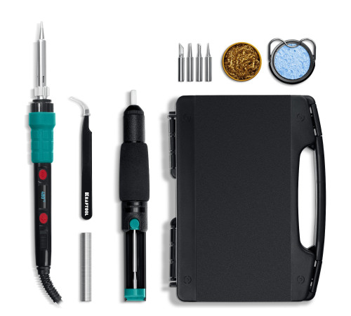 KRAFTOOL KS-15, 14-в-1, 90 - 480°C, 135 Вт, цифровая мини-паяльная станция в кейсе (55346) купить  в Сочи