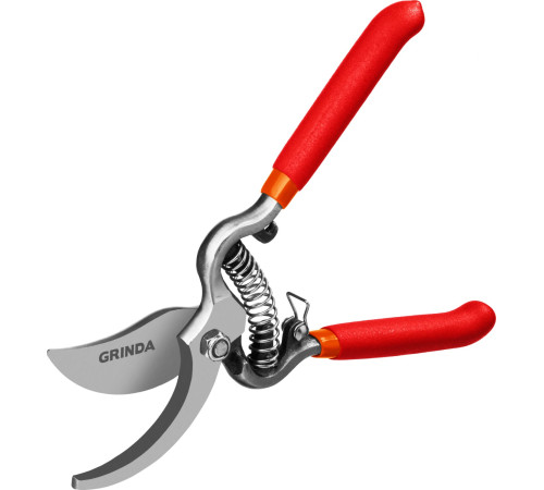 GRINDA G-3, 200 мм, высокоуглеродистая сталь, цельнокованый, покрытие ПВХ, плоскостной секатор (423103) купить  в Сочи