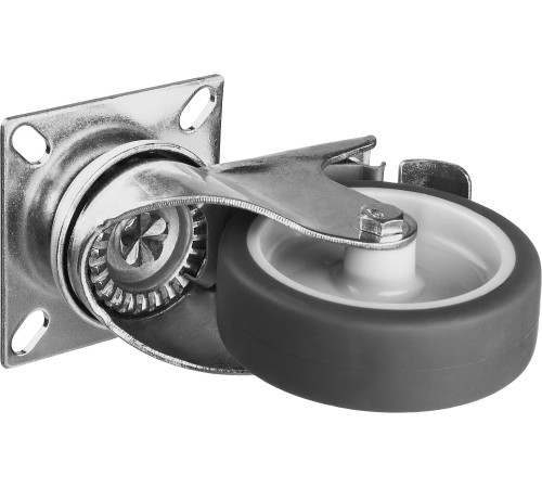 ЗУБР d 75 мм, г/п 60 кг, резина/полипропилен, термопластичное поворотное колесо c тормозом, Профессионал (30946-75-B) купить  в Сочи