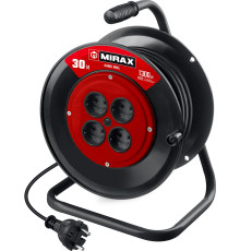 MIRAX ПВС, 2 х 0.75 мм2, 30 м, 1300 Вт, удлинитель на катушке (55052-30)