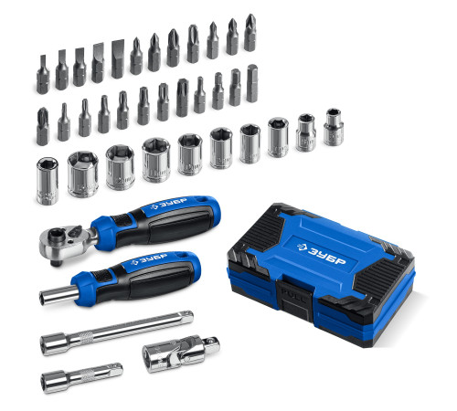 ЗУБР Профессионал-39 набор 39 шт: трещетка, отвертка-битодержатель с насадками (25180) купить  в Сочи