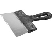 ЗУБР 200 мм, зуб 4 х 4мм, пластиковая ручка, нержавеющий фасадный шпатель (10078-20-04)