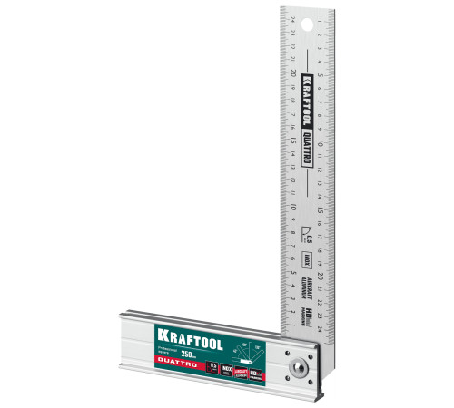 KRAFTOOL QUATTRO, 250 мм, 4 положения, складной столярный угольник (3444) купить  в Сочи