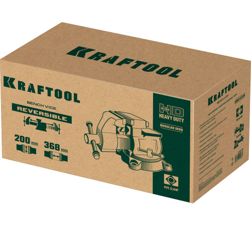 KRAFTOOL Reversible 200 мм, расход 368 мм, Слесарные тиски (32705-200) купить  в Сочи KRAFTOOL Reversible 200 мм, расход 368 мм, Слесарные тиски (32705-200) купить  в Сочи