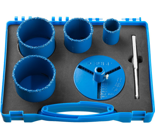 ЗУБР 6 шт, 33, 53, 67, 73 мм, карбид вольфрама, набор кольцевых коронок, Профессионал (33350-H6) купить  в Сочи