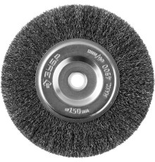 ЗУБР 150 х 12.7 мм, витая, стальная проволока 0.3 мм, дисковая щетка-крацовка для точильно-шлифовального станка, Профессионал (35185-150)