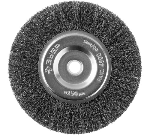 ЗУБР 150 х 12.7 мм, витая, стальная проволока 0.3 мм, дисковая щетка-крацовка для точильно-шлифовального станка, Профессионал (35185-150) купить  в Сочи