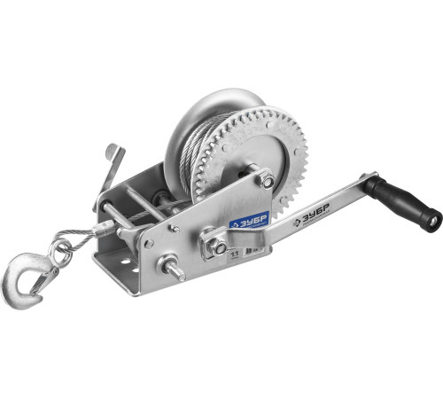 ЗУБР 1.1 т, 8 м, ручная барабанная тяговая тросовая лебедка, Профессионал (43113-1.1) купить  в Сочи