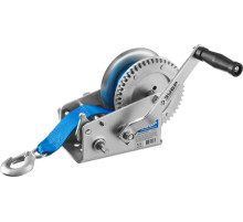 ЗУБР 1.1 т, 10 м, ручная барабанная тяговая ленточная лебедка, Профессионал (43115-1.1)