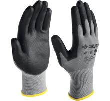 ЗУБР ТОЧНАЯ РАБОТА, M (8), перчатки с полиуретановым покрытием, тонкие, комфортные, для точных работ, 15 класс, Профессионал (11275-M)