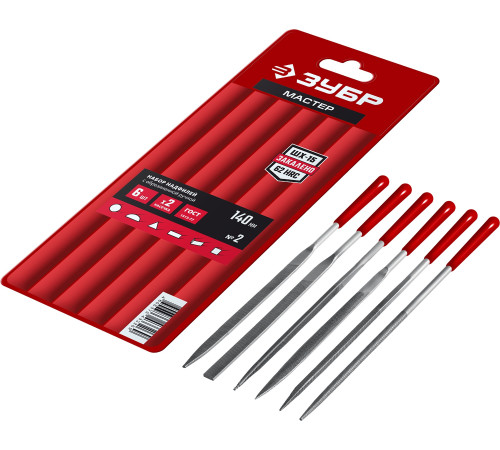 ЗУБР 6 шт, 140 мм, в чехле, с ручками, набор надфилей (16014-H6) купить  в Сочи