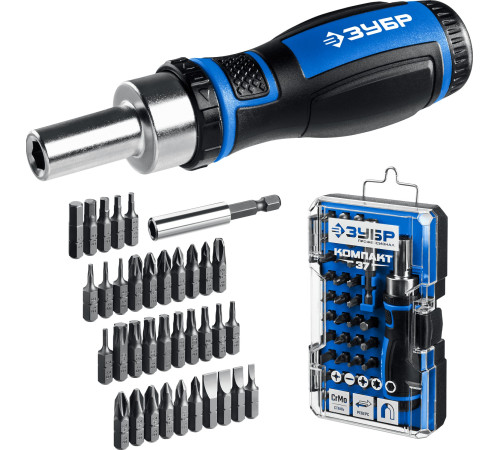 ЗУБР Компакт-37, 37 предм., реверсивная отвертка с насадками, Профессионал (25164-H37) купить  в Сочи