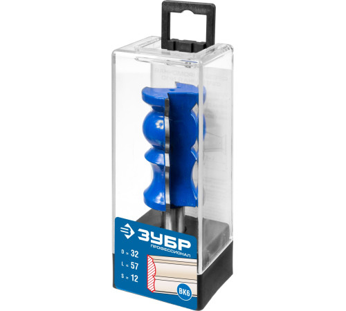 ЗУБР 32 x 57 мм, хвостовик 12 мм, фреза кромочная фигурная №8, Профессионал (28719-32) купить  в Сочи