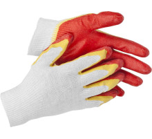 STAYER EXPERT-2, S-M, х/б перчатки с двойным латексным обливом, повышенная износостойкость (11409-S)