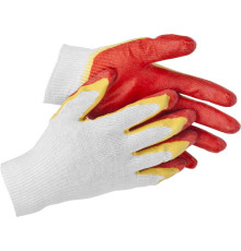 STAYER EXPERT-2, S-M, х/б перчатки с двойным латексным обливом, повышенная износостойкость (11409-S)
