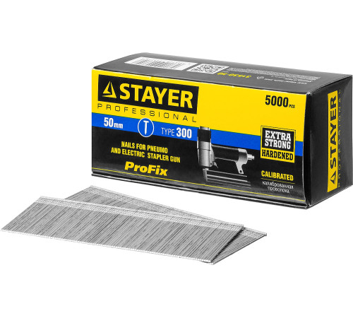 STAYER тип 18GA (47/300/F), 50 мм, 5000 шт, гвозди для нейлера, Professional (31530-50) купить  в Сочи