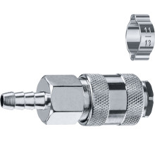 ЗУБР штуцер ″елочка″, 8 мм - рапид муфта, переходник с обжимным хомутом, Профессионал (64917-08)