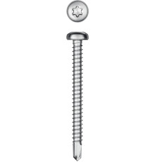 KRAFTOOL DS-P, 50 х 4.8 мм, А2, сверло, полукруглая головка, ТХ25, 150 шт, саморез нержавеющий (300931-48-050)