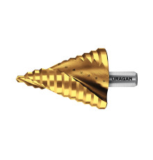 URAGAN 6-52мм, 12 ступеней, винтовая спираль, сверло ступенчатое(29658-6-52-12)