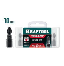 KRAFTOOL Impact PH 2, 25 мм, 10 шт, ударные биты (26191-2-25-S10)