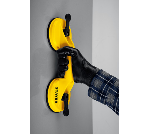 STAYER MAXLift, 80 кг, пластмассовый, двойной, стеклодомкрат на присоске (33718-2) купить  в Сочи