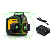 STAYER SL-3D, 50м, точн. +/-0,5 мм/м, зеленый лазерный нивелир (34963)