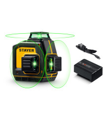 STAYER SL-3D, 50м, точн. +/-0,5 мм/м, зеленый лазерный нивелир (34963)