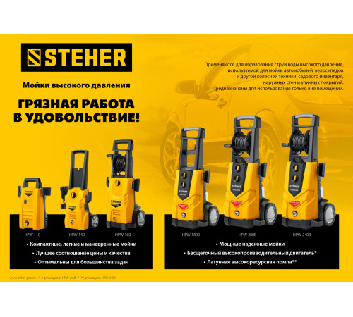 STEHER 140 Атм, 1700 Вт, мойка высокого давления, пистолет G-180 (HPW-140) купить в Сочи STEHER 140 Атм, 1700 Вт, мойка высокого давления, пистолет G-180 (HPW-140) купить в Сочи