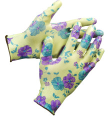 GRINDA S-M, садовые перчатки с прозрачным нитриловым покрытием, зелёные, 13 класс (11295-S)