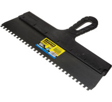 STAYER PROFlat, 350 мм, зуб 6 х 6 мм, пластиковая ручка, зубчатый, нержавеющий фасадный шпатель, Professional (1009-35-06)