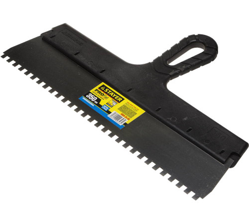 STAYER PROFlat, 350 мм, зуб 6 х 6 мм, пластиковая ручка, зубчатый, нержавеющий фасадный шпатель, Professional (1009-35-06) купить  в Сочи