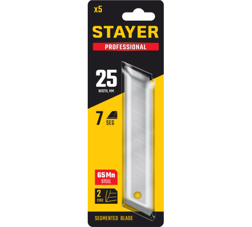 STAYER 25 мм, 5 шт, сегментированные лезвия, Professional (09179-S5) купить в Сочи STAYER 25 мм, 5 шт, сегментированные лезвия, Professional (09179-S5) купить в Сочи