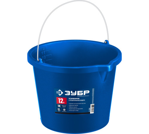 ЗУБР 12 л, первичный высокопрочный пластик, с носиком, усиленное строительное ведро, Профессионал (06091-12) купить  в Сочи