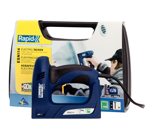RAPID R:El.Staple Gun ESN114, тип 140 и гвоздей 300, 2-в-1, нейлер-степлер (гвозде/скобозабиватель) электрический для скоб (5000131) купить  в Сочи