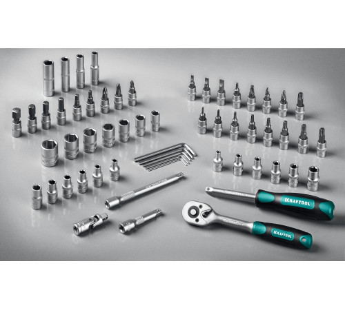 KRAFTOOL X-Drive, 57 предм., (1/4″), универсальный набор инструмента (27885-H57) купить  в Сочи