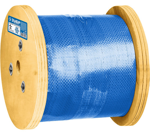 ЗУБР DIN 3066, свивка 6 х 37 + IWR, 8 мм, L 80 м, грузоподъемный стальной трос, Профессионал (30417-08) купить  в Сочи