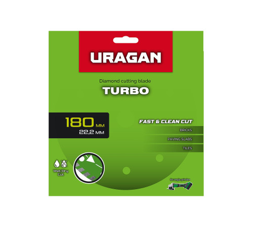 URAGAN TURBO 180 мм, диск алмазный отрезной сегментированный (36706-180) купить в Сочи URAGAN TURBO 180 мм, диск алмазный отрезной сегментированный (36706-180) купить в Сочи