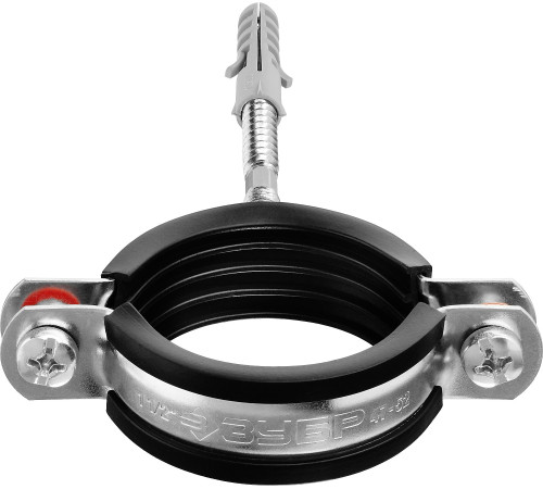 ЗУБР 1 1/2″, цинк, 1 шт, трубный хомут с сантехнической шпилькой и дюбелем (37866-47-52) купить  в Сочи