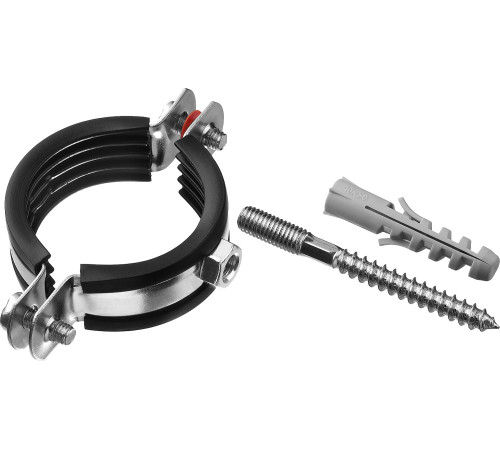 ЗУБР 1 1/2″, цинк, 1 шт, трубный хомут с сантехнической шпилькой и дюбелем (37866-47-52) купить  в Сочи